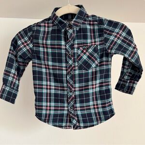 Stylish Kids Plaid Button-Down Shirt - Blue and Red